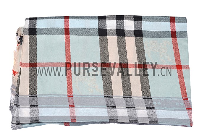 Burberry Heritage Check Light Grey Scarf 607901