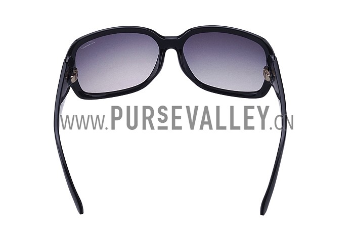 Gucci Oversized Square Leather Black Sunglasses 307815