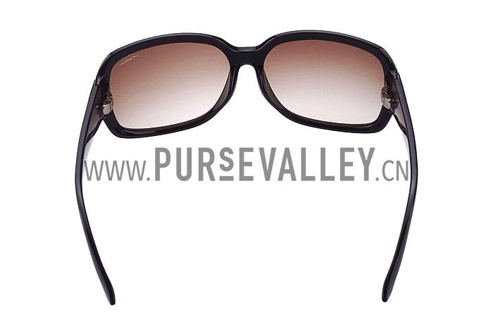 Gucci Oversized Square Leather Brown Sunglasses 307816