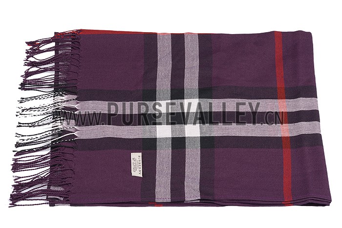 Burberry Check Purple Scarf 607962