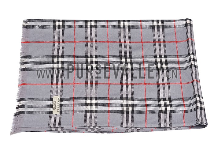 Burberry Heritage Check Light Grey Scarf 607966