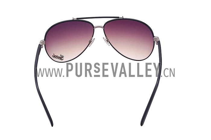Gucci Aviator With Gucci Logo Black Sunglasses 307824