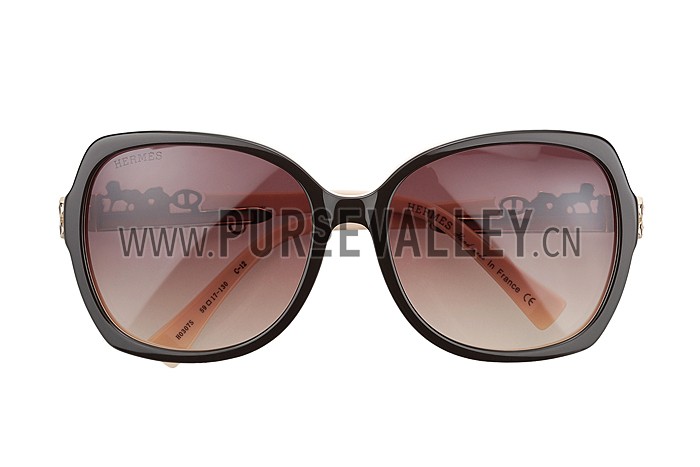 Hermes Carriage Motif Beige Sunglasses 307830