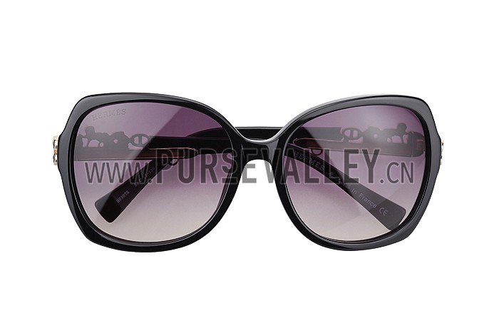Hermes Carriage Motif Black Sunglasses 307831