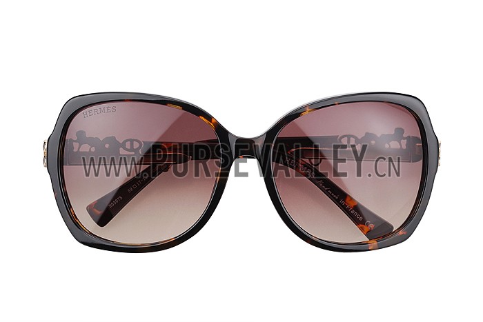 Hermes Carriage Motif Havana Sunglasses 307832