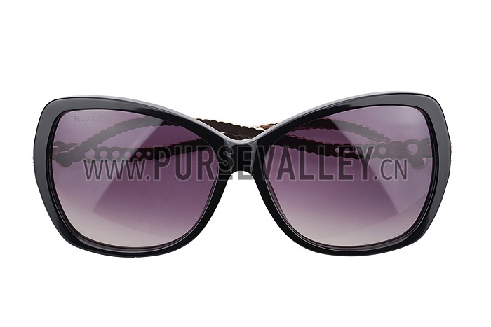 Hermes Chain Motif Black Sunglasses 307834