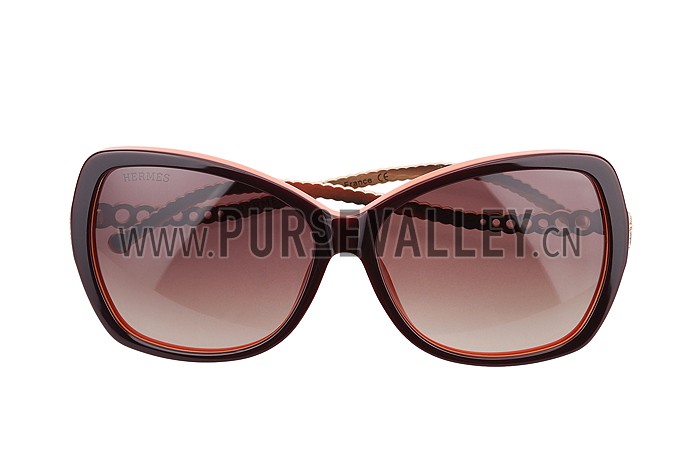 Hermes Chain Motif Orange Sunglasses 307836