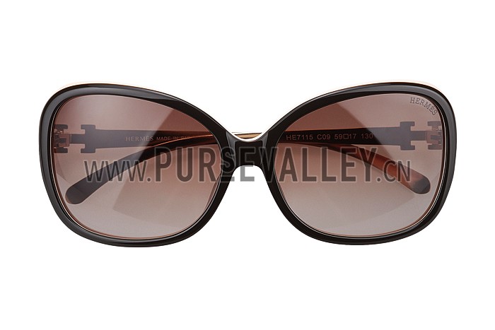 Hermes H Logo Leather Beige Sunglasses 307846