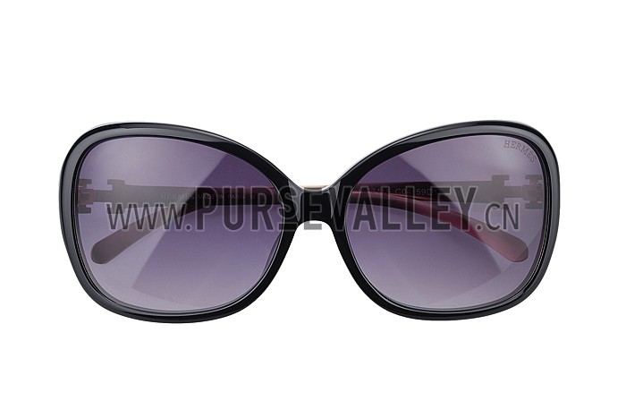 Hermes H Logo Leather Grey Sunglasses 307848