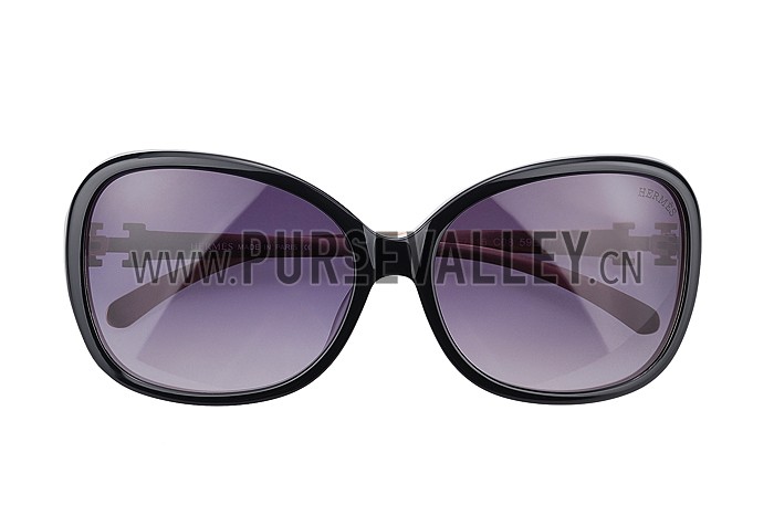 Hermes H Logo Leather Light Blue Sunglasses 307849