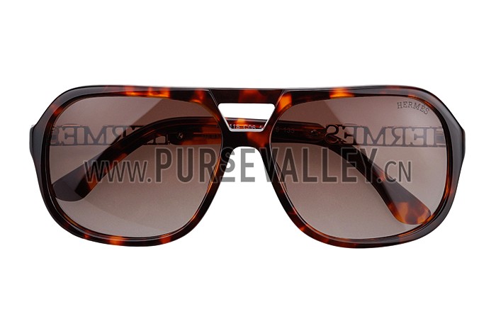Hermes Aviator With Hermes Logo Havana Sunglasses 307852