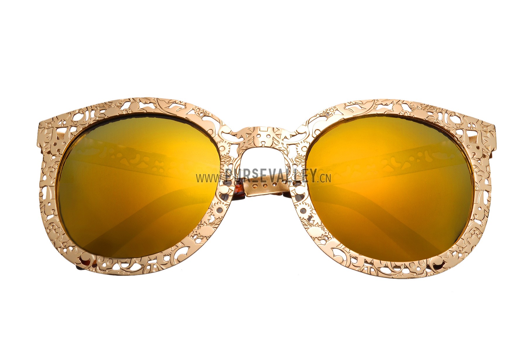 Karen Walker Fantastique Mirror Gold Yellow Lens Sunglasses 307763