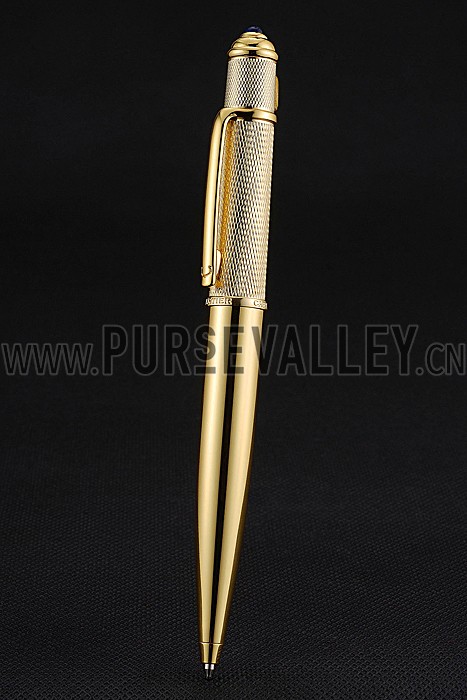 Cartier Gold Patterned Upper Body Gold Ballpoint Pen 622766