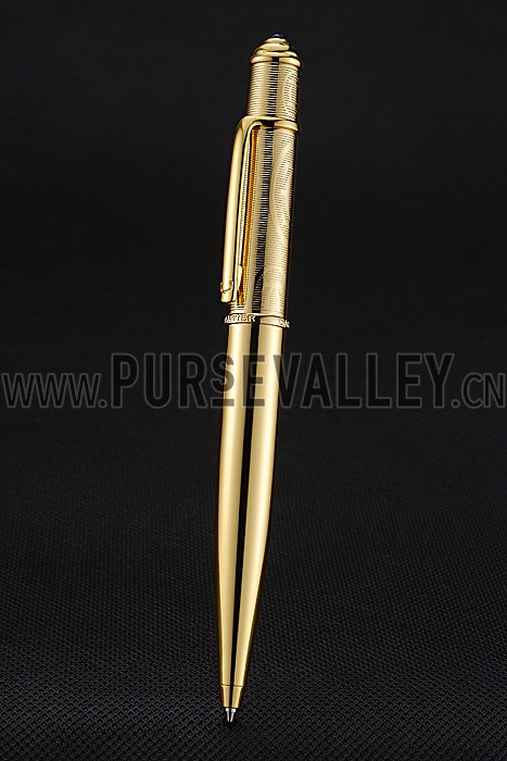 Cartier Upper Body Engraved Gold Ballpoint Pen 622775
