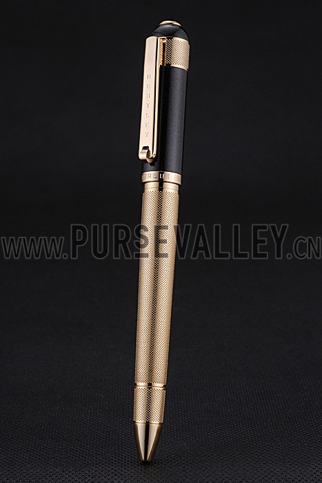 Bentley Gold Rimmed Gold Lower Body Black Ballpoint Pen 622793