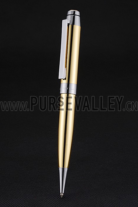Louis Vuitton Silver Rimmed Gold Ballpoint Pen 622796