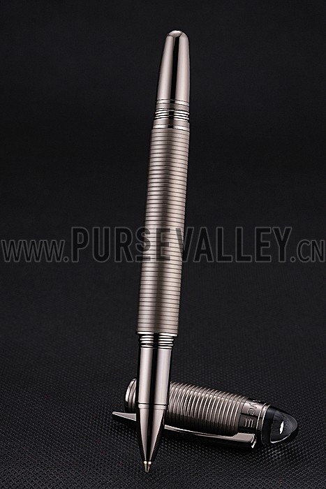 MontBlanc Starwalker Horizontally Grooved Light Brown Grey Ballpoint Pen With Cap 622808