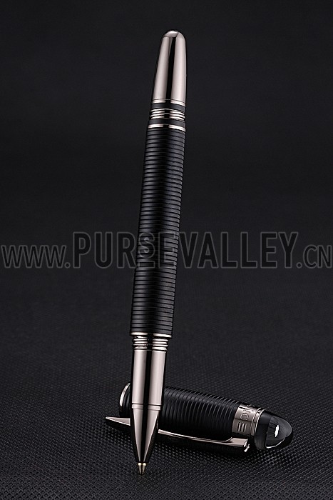 MontBlanc Starwalker Horizontally Grooved Black Ballpoint Pen With Cap 622810