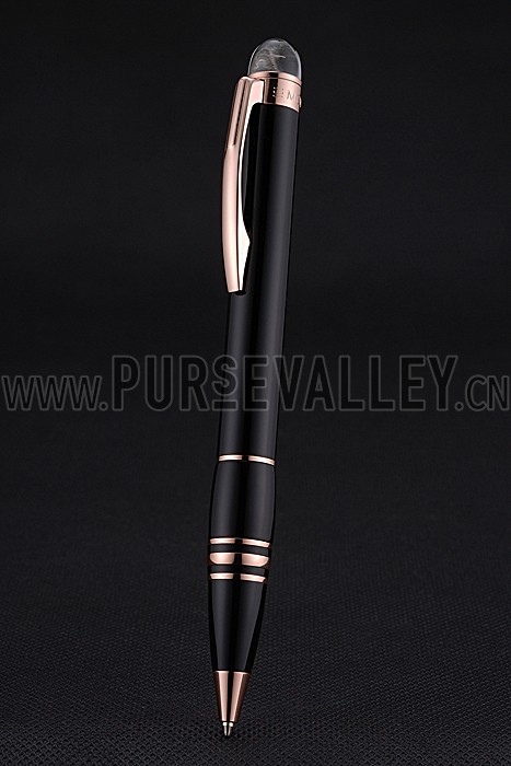 MontBlanc Starwalker Red Gold Rimmed Black Ballpoint Pen 622817