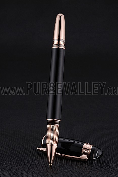 MontBlanc Starwalker Red Gold Rimmed Black Ballpoint Pen With Cap 622818