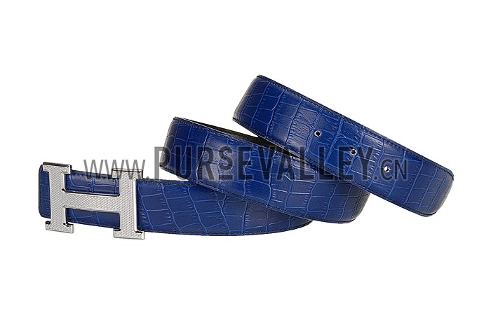Hermes Alligator Blue With Silver 