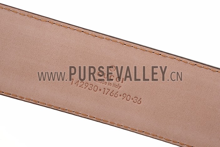 Gucci White Leather Belt with Interlocking G Buckle