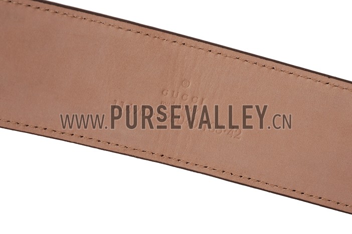 Guccissima Brown Leather Belt with Panthere Buckle