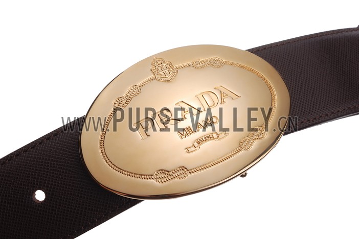 Prada Khaki Leather Belt