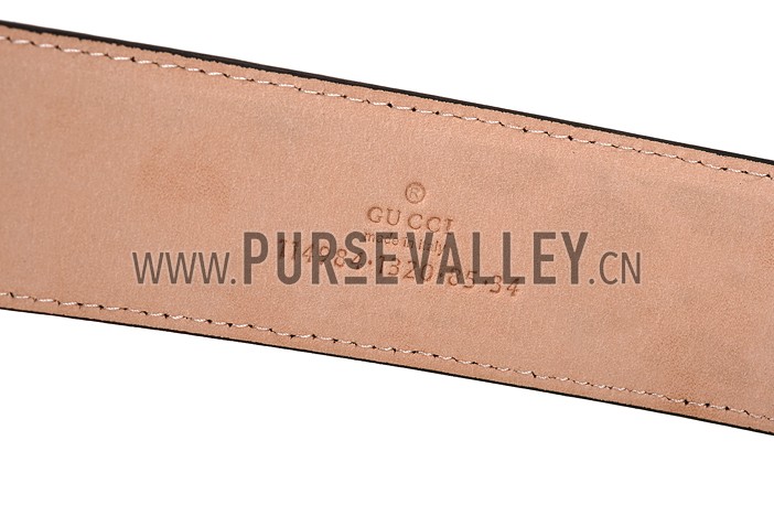 Guccissima Black Leather Belt with Interlocking G Buckle