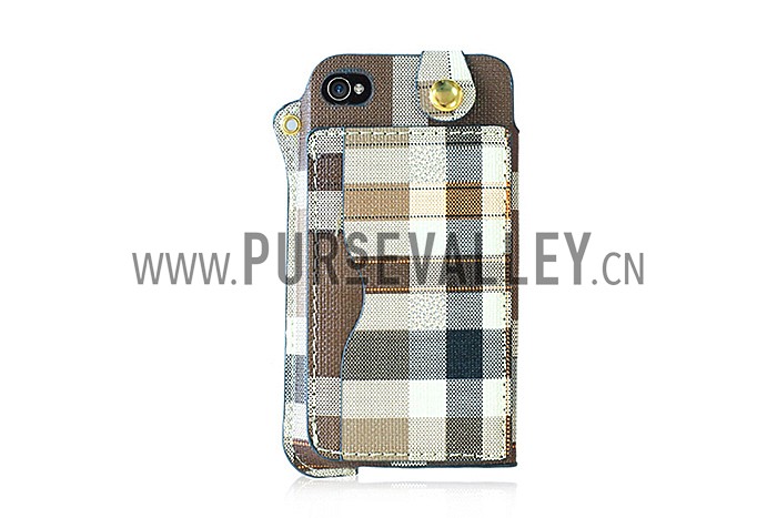 Burberry Back Cover with Credit Card Slot for iPhone 4 & 4S Brown 608270