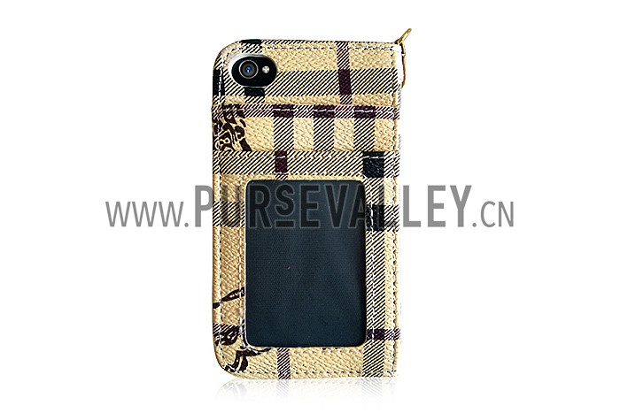 Burberry Wallet Case with Credit Card Slot for iPhone 4 & 4S Yellow 608273