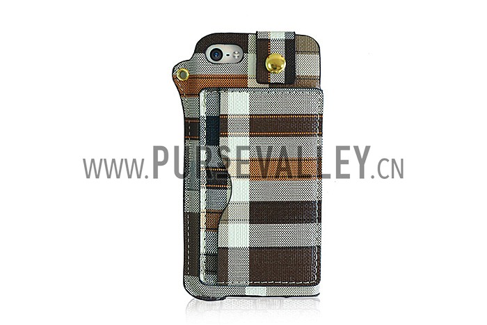 Burberry Back Cover with Credit Card Slot for iPhone 5 & 5C Brown 608274