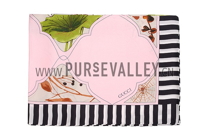 Gucci Garden Print Scarf Pink 621825