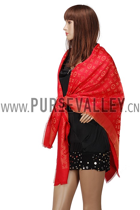 Louis Vuitton Red Monogram Shawl 621734