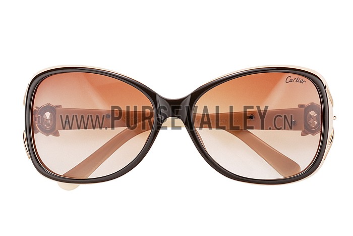 Cartier Decor Panthere Beige Frame Sunglasses 308072