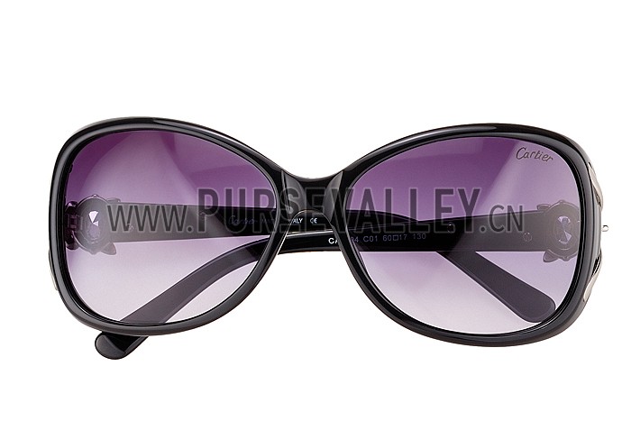 Cartier Decor Panthere Black Frame Sunglasses 308071