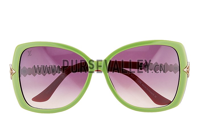 Louis Vuitton Petal Motif Green Frame Sunglasses 308113