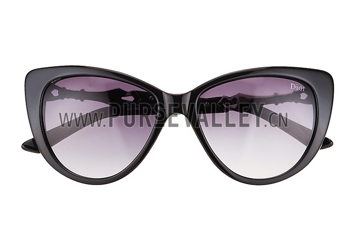 Christian Dior Cat Eye With 3 Stars Black Silver Sunglasses 308023