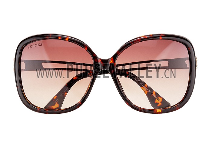 Hermes Studded Carriage Detail Tortoise Frame Sunglasses 308094