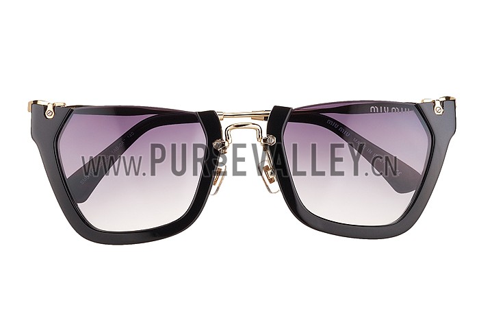 Miu Miu Cut Off Cat-Eye Black Sunglasses 308035