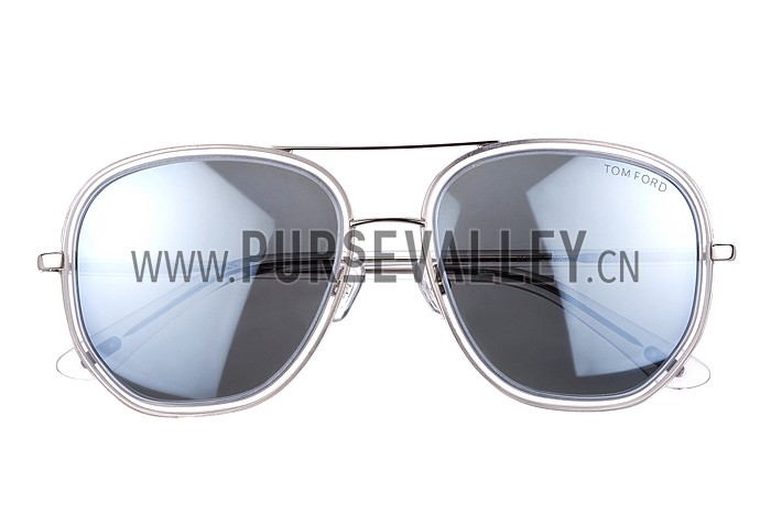 Tom Ford Cyrille Aviator White Frame Sunglasses 307900