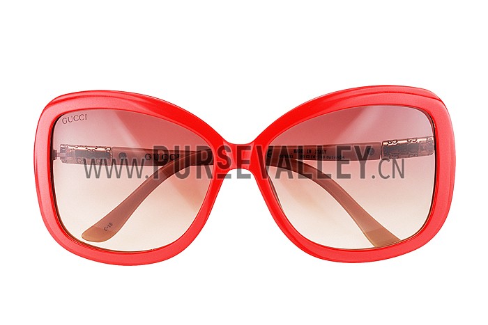 Gucci Guccissima Pattern Red Frame Sunglasses 308085