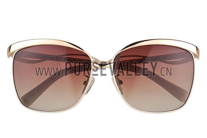 Christian Dior Demoiselle White Frame Brown Lenses Sunglasses 308120