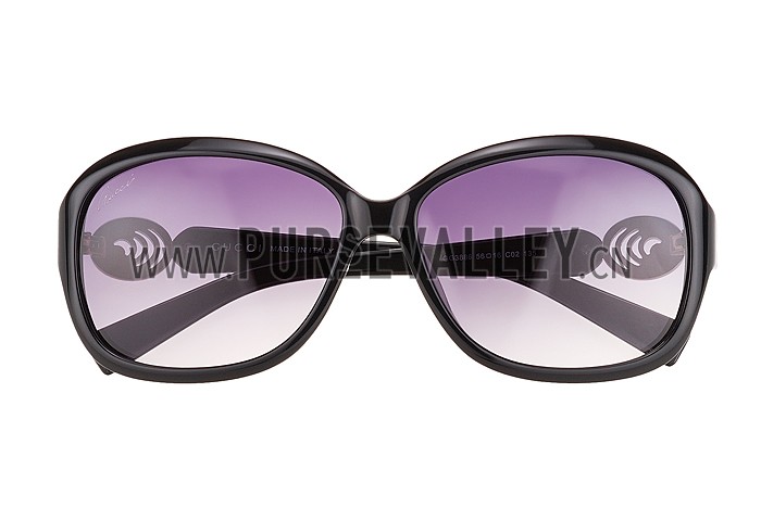 Gucci Elegant Oval Shaped Black Sunglasses 308031