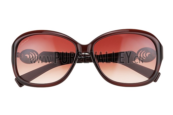 Gucci Elegant Oval Shaped Brown Sunglasses 308033
