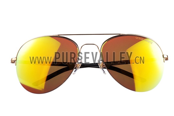 Giorgio Armani Aviator Yellow Lens Sunglasses 307872