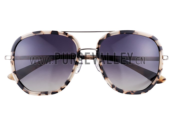 Tom Ford Cyrille Aviator Animal Print Frame Sunglasses 307898