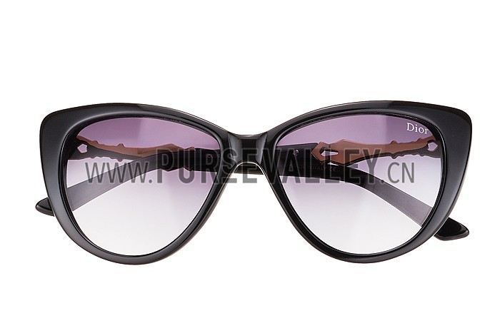 Christian Dior Cat Eye With 3 Stars Black Gold Sunglasses 308022