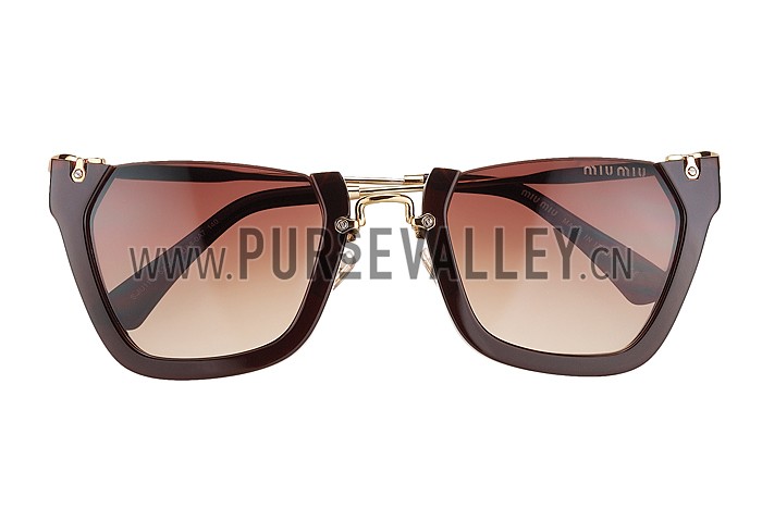 Miu Miu Cut Off Cat-Eye Brown Sunglasses 308036