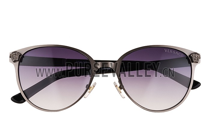 Versace Medusa Chrome Frame Grey Lenses Sunglasses 308182